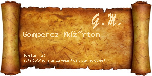 Gompercz Márton névjegykártya
